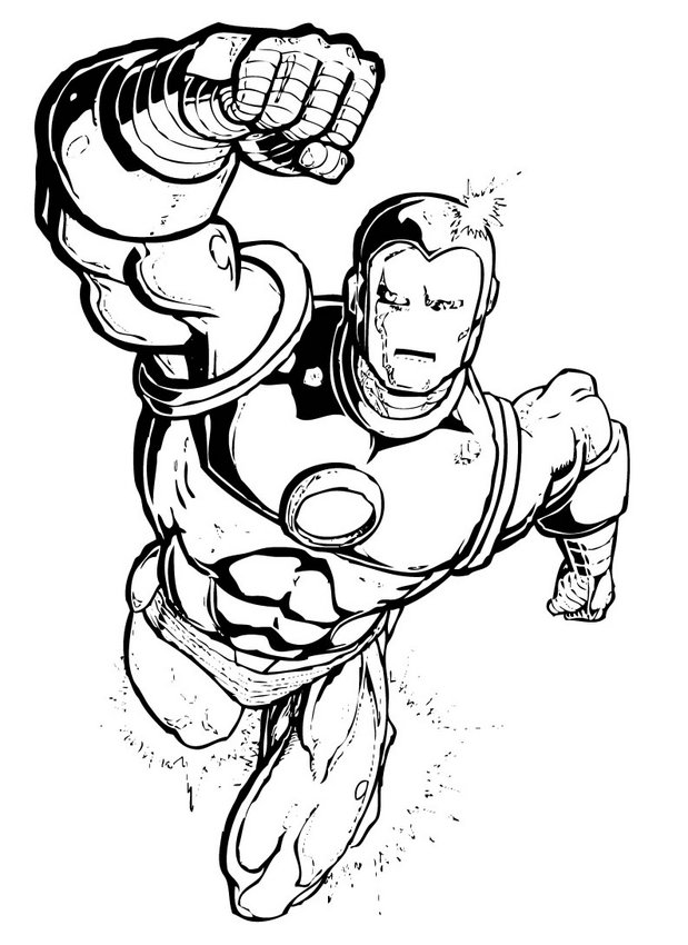 coloriage iron man vole